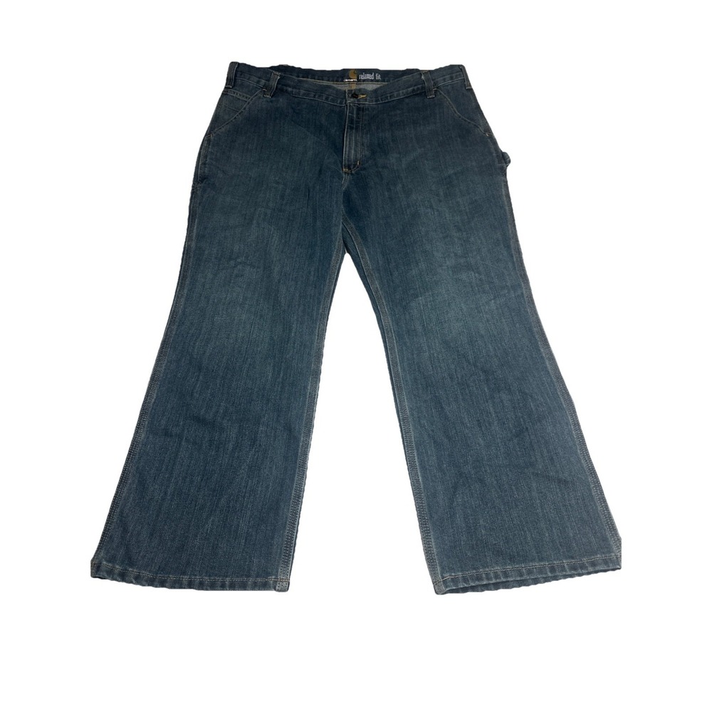 Carhartt Relaxed Fit Holter Dungaree Blue Jeans Men's Size 42x32 Utility Pocket